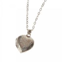 STERLING SILVER HEART-SHAPED LOCKET AND CHAIN at Ross's Online Art Auctions