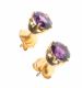 14CT GOLD AND AMETHYST STUD EARRINGS at Ross's Online Art Auctions