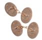 9CT ROSE GOLD ENGRAVED CUFFLINKS at Ross's Online Art Auctions