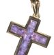 9CT GOLD AND AMETHYST CROSS at Ross's Online Art Auctions