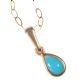 9CT GOLD AND TURQUOISE PENDANT AND CHAIN AND EARRINGS SUITE at Ross's Online Art Auctions