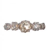 18CT WHITE GOLD AND DIAMOND FIVE STONE RING at Ross's Online Art Auctions