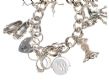 STERLING SILVER CHARM BRACELET WITH HEART-SHAPED PADLOCK CLASP at Ross's Online Art Auctions