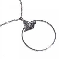 MAGNIFYING GLASS WITH STERLING SILVER PENDANT MOUNT ON A STERLING SILVER ROPE LINK CHAIN at Ross's Online Art Auctions