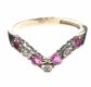 9CT GOLD RUBY AND DIAMOND WISHBONE RING at Ross's Online Art Auctions