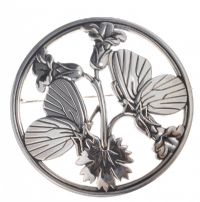 GEORG JENSEN STERLING SILVER BROOCH IN THE STYLE OF ART NOUVEAU at Ross's Online Art Auctions