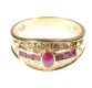 18CT GOLD CRYSTAL AND SIMULATED RUBY RING at Ross's Online Art Auctions