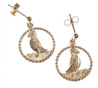 SHETLAND JEWELLERY 9CT GOLD PUFFIN EARRINGS at Ross's Online Art Auctions