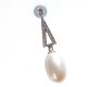 18CT WHITE GOLD FRESHWATER PEARL AND DIAMOND DROP EARRINGS at Ross's Online Art Auctions