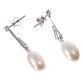 18CT WHITE GOLD FRESHWATER PEARL AND DIAMOND DROP EARRINGS at Ross's Online Art Auctions