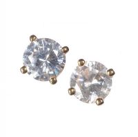 9CT GOLD AND CUBIC ZIRCONIA STUD EARRINGS at Ross's Online Art Auctions