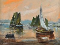 BOATS AT DINGLE by Niall Campion at Ross's Online Art Auctions