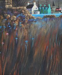 WILD FLOWERS AT THE EDGE OF THE VILLAGE by George Callaghan at Ross's Online Art Auctions