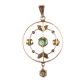 EDWARDIAN 9CT ROSE GOLD PERIDOT AND SEED PEARL PENDANT at Ross's Online Art Auctions