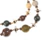 WOOD, RESIN AND THREAD BEADED DOUBLE STRAND NECKLACE at Ross's Online Art Auctions
