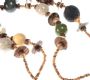 WOOD, RESIN AND THREAD BEADED DOUBLE STRAND NECKLACE at Ross's Online Art Auctions