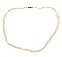 STRING OF PEARLS WITH A STERLING SILVER CLASP at Ross's Online Art Auctions