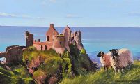 SHEEP AT DUNLUCE by Gregory Moore at Ross's Online Art Auctions