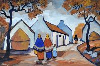 PATH THROUGH THE VILLAGE by J.P. Rooney at Ross's Online Art Auctions