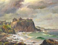 DUNLUCE CASTLE by Charles McAuley at Ross's Online Art Auctions