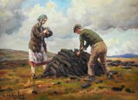STACKING TURF by Charles McAuley at Ross's Online Art Auctions