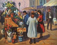 THE FLOWER SELLER by Donal McNaughton at Ross's Online Art Auctions