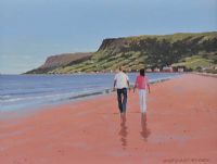 STROLL ON WATERFOOT BEACH by Gregory Moore at Ross's Online Art Auctions