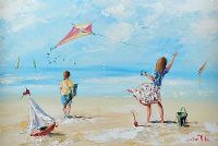 LAUNCHING THE KITE by Lorna Millar at Ross's Online Art Auctions