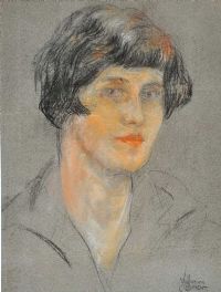 FEMALE PORTRAIT by William Conor RHA RUA at Ross's Online Art Auctions