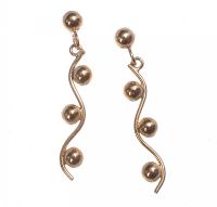 9CT GOLD BAUBLE DROP EARRINGS at Ross's Online Art Auctions
