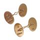 18CT GOLD ENGRAVED CHAIN LINK CUFFLINKS at Ross's Online Art Auctions