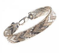 STERLING SILVER AND GILT FANCY LINK BRACELET at Ross's Online Art Auctions