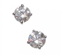 18CT WHITE GOLD AND DIAMOND STUD EARRINGS at Ross's Online Art Auctions