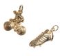 SET OF FOUR 9CT GOLD CHARMS IN A SPORTS AND MUSIC THEME at Ross's Online Art Auctions