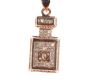 ROSE GOLD-COLOURED METAL AND CUBIC ZIRCONIA PERFUME BOTTLE PENDANT AND CHAIN IN THE STYLE OF CHANEL at Ross's Online Art Auctions