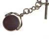 STERLING SILVER ALBERT CHAIN WITH COLOURED STONE SWIVEL FOB at Ross's Online Art Auctions