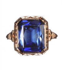 RUSSIAN 14CT GOLD AND SAPPHIRE RING at Ross's Online Art Auctions