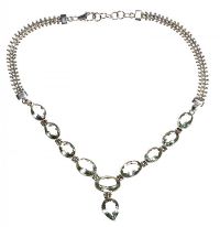 STERLING SILVER AND GREEN AMETHYST NECKLACE at Ross's Online Art Auctions