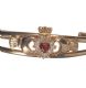 9CT GOLD GARNET AND CUBIC ZIRCONIA CLADDAGH BANGLE at Ross's Online Art Auctions