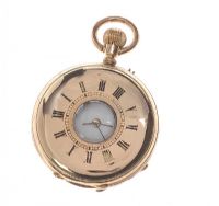 14CT GOLD LADY'S HALF-HUNTER POCKET WATCH at Ross's Online Art Auctions