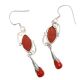 SILVER AND RED STONE DROP EARRINGS at Ross's Online Art Auctions