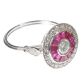18CT WHITE GOLD RUBY AND DIAMOND RING IN THE STYLE OF ART DECO at Ross's Online Art Auctions