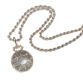 ENGRAVED SILVER AND MOTHER-OF-PEARL FOB ON A STERLING SILVER ROPE LINK CHAIN at Ross's Online Art Auctions