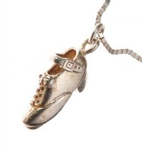 STERLING SILVER IRISH DANCING SHOE PENDANT AND CHAIN at Ross's Online Art Auctions
