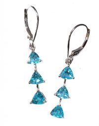 9CT WHITE GOLD AND BLUE STONE EARRINGS at Ross's Online Art Auctions