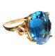 14CT GOLD BLUE TOPAZ AND DIAMOND RING at Ross's Online Art Auctions