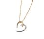 9CT GOLD AND DIAMOND HEART-SHAPED PENDANT AND CHAIN at Ross's Online Art Auctions