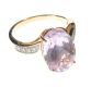 18CT GOLD KUNZITE AND DIAMOND RING at Ross's Online Art Auctions