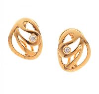 9CT GOLD AND DIAMOND EARRINGS at Ross's Online Art Auctions