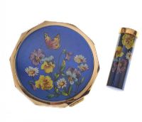 VINTAGE POWDER COMPACT AND LIPSTICK CASE BY THE DESIGNER STRATTON at Ross's Online Art Auctions